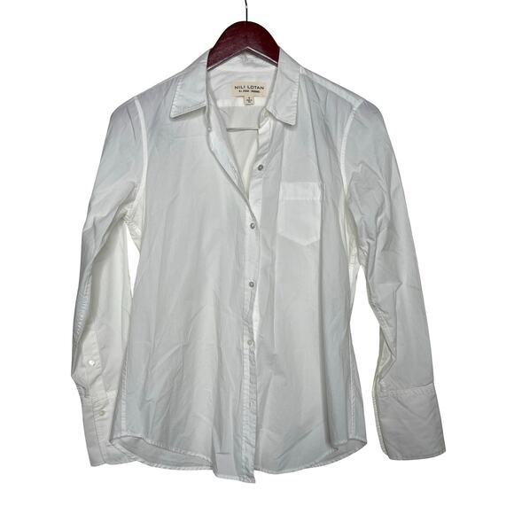 Nili Lotan white button down cotton blouse sz S - Picture 1 of 6